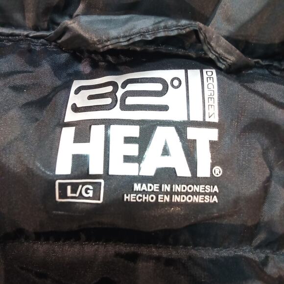 32 Degrees Heat Men’s Black Puffer Vest Size Large Lightweight Quilted - Picture 6 of 7